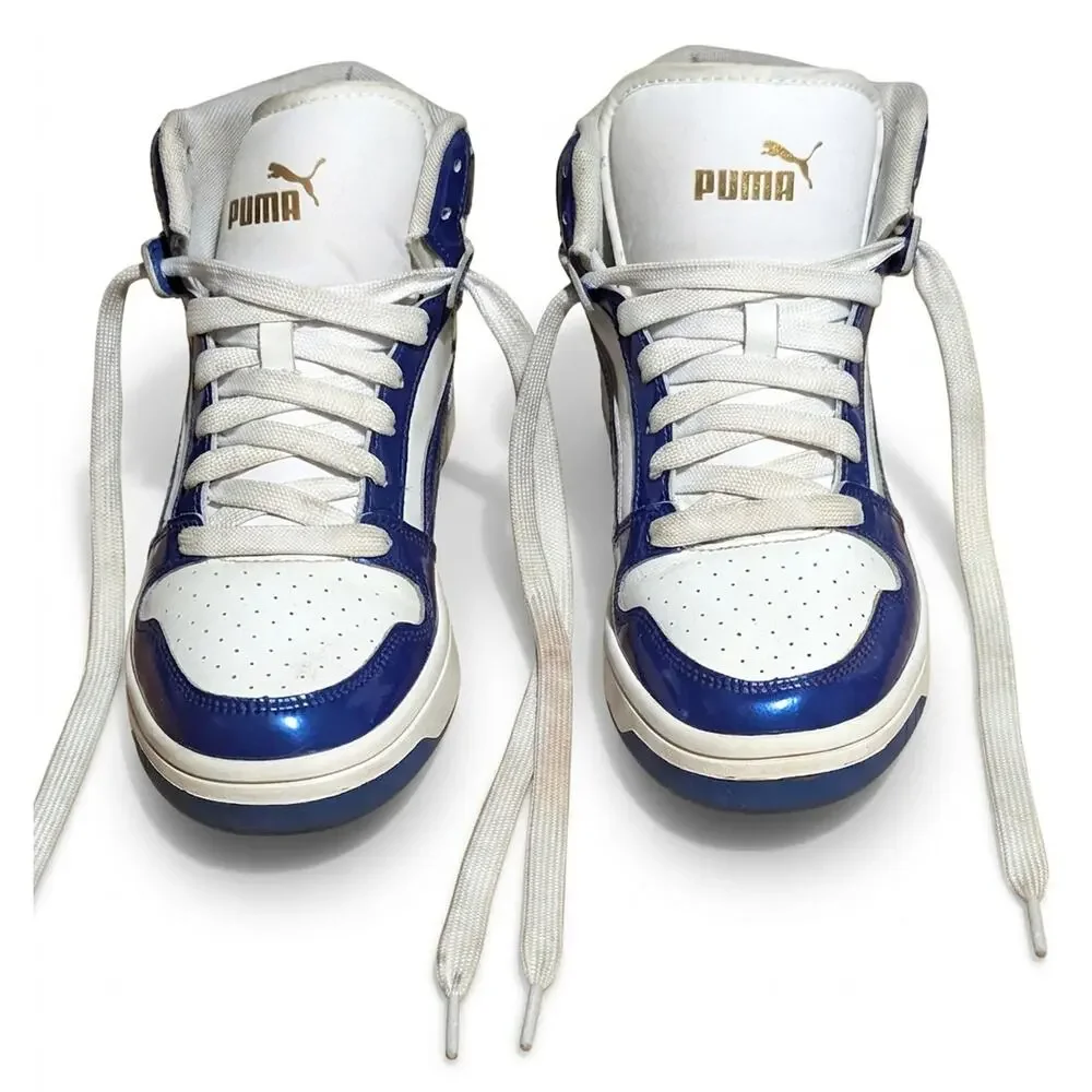 Puma SoftFoam+ Shoes Mens 8 Blue White High Top Basketball Sneakers 399620-01